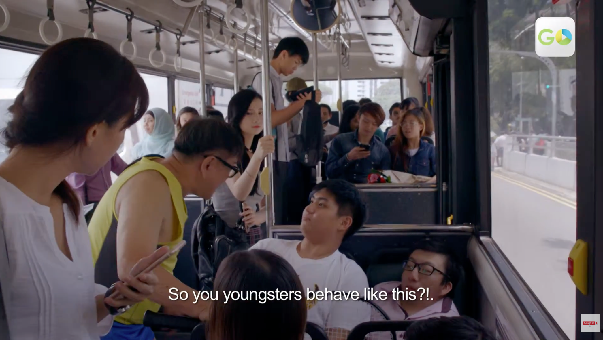 The disagreement unfolds in front of other passengers on the bus