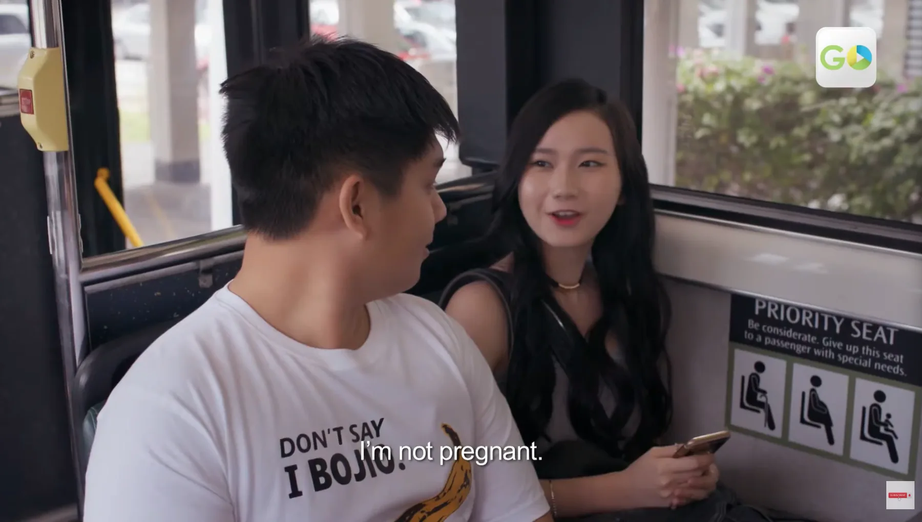 Seated dialogue in the Priority Seat film
