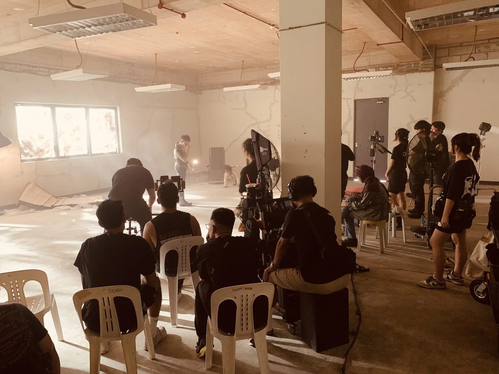 Red Ink crew coordinating a live-action shoot.