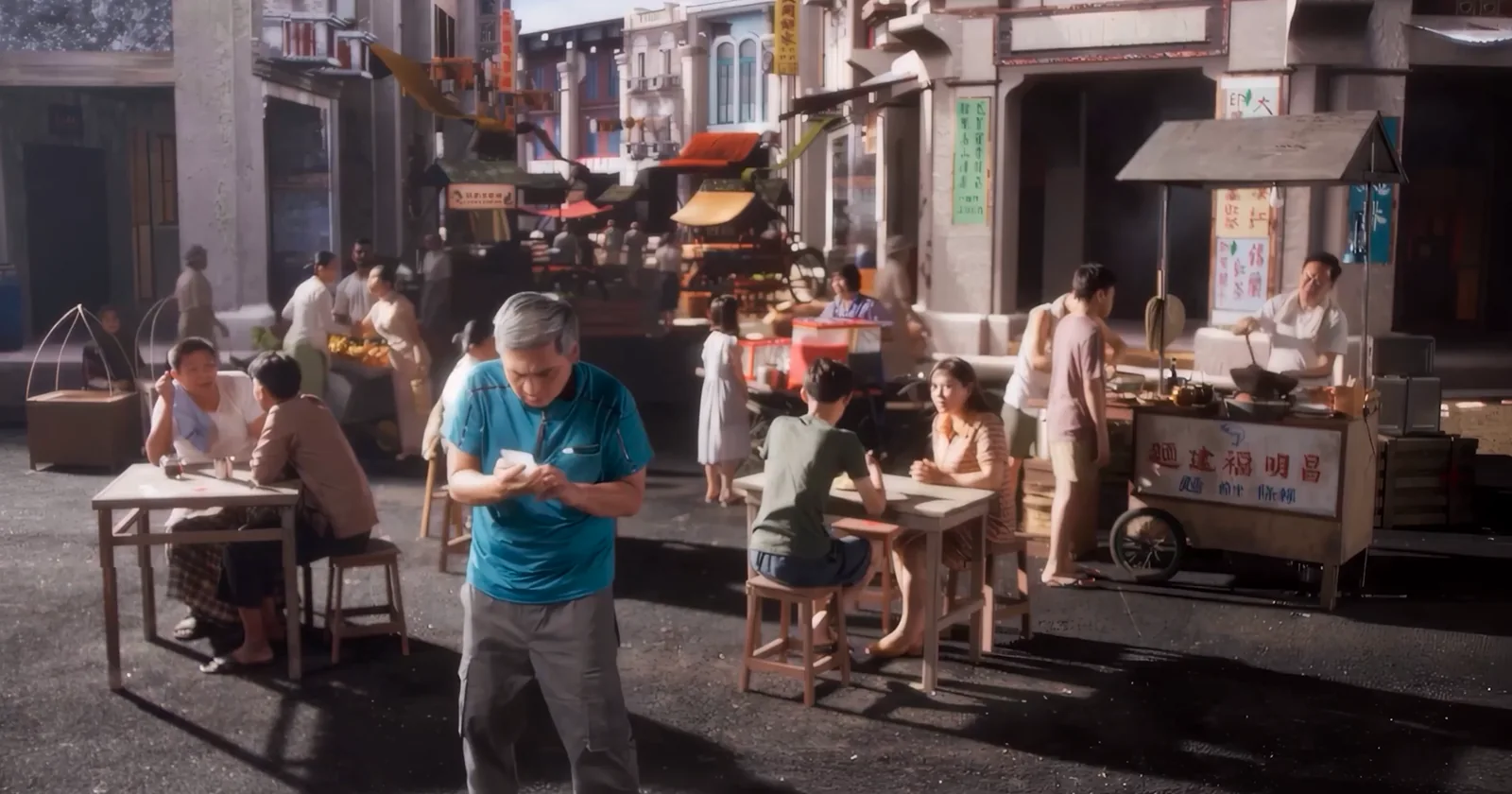 Hawker street scene from The Time Travelling Hawker